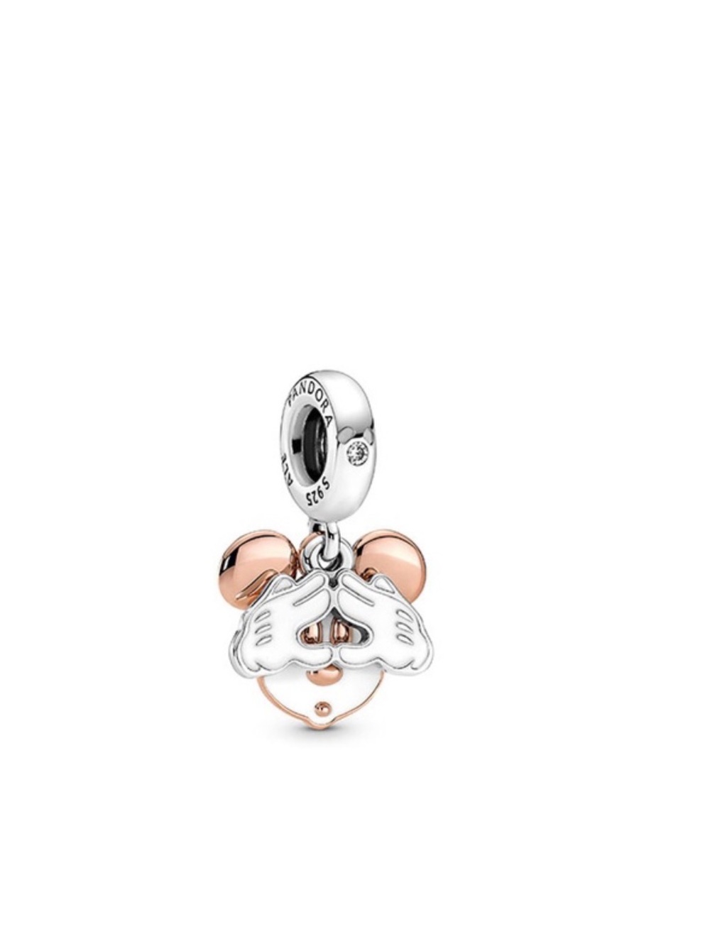Disney Mickey Mouse Double Dangle Charm
Sterling , 14k rose gold plating (131)